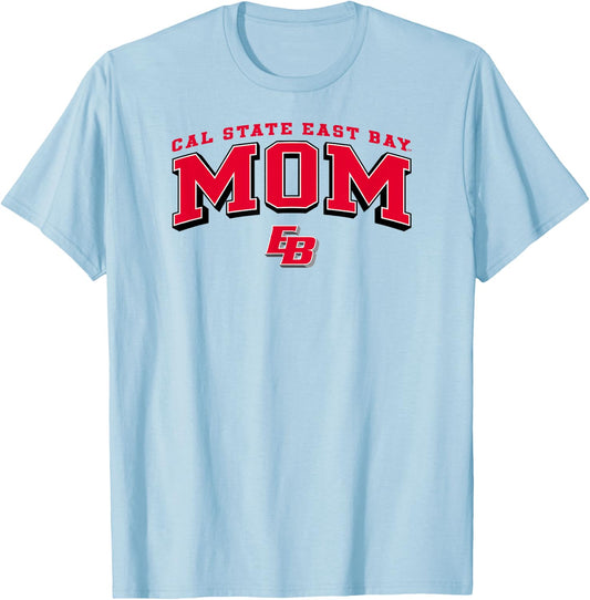 Cal State East Bay Pioneers Mom Arch Officially Licensed T-Shirt - T-Shirt | Light Blue