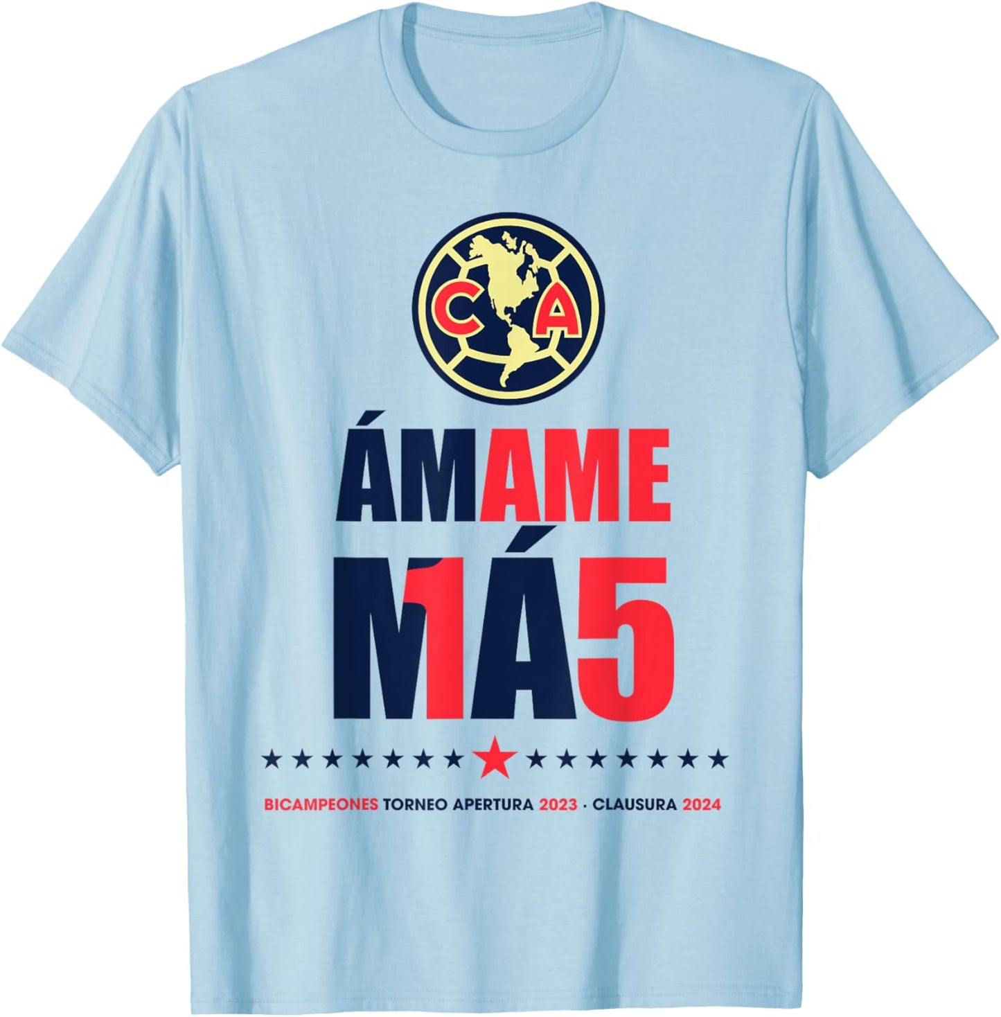 Club America Bicampeon Torneo Apertura 2023 - Clausura 2024 T-Shirt - T-Shirt | Light Blue