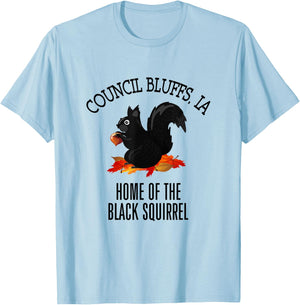 Council Bluffs Home of the Black Squirrel T-Shirt - T-Shirt | Light Blue