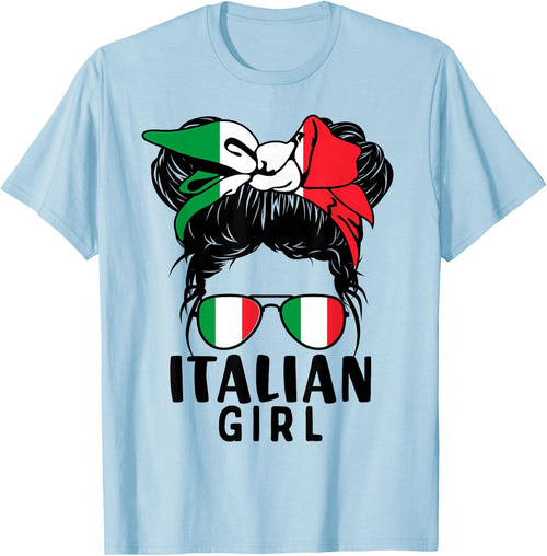 Italian Girl Messy Hair Italy Pride Patriotic Kids