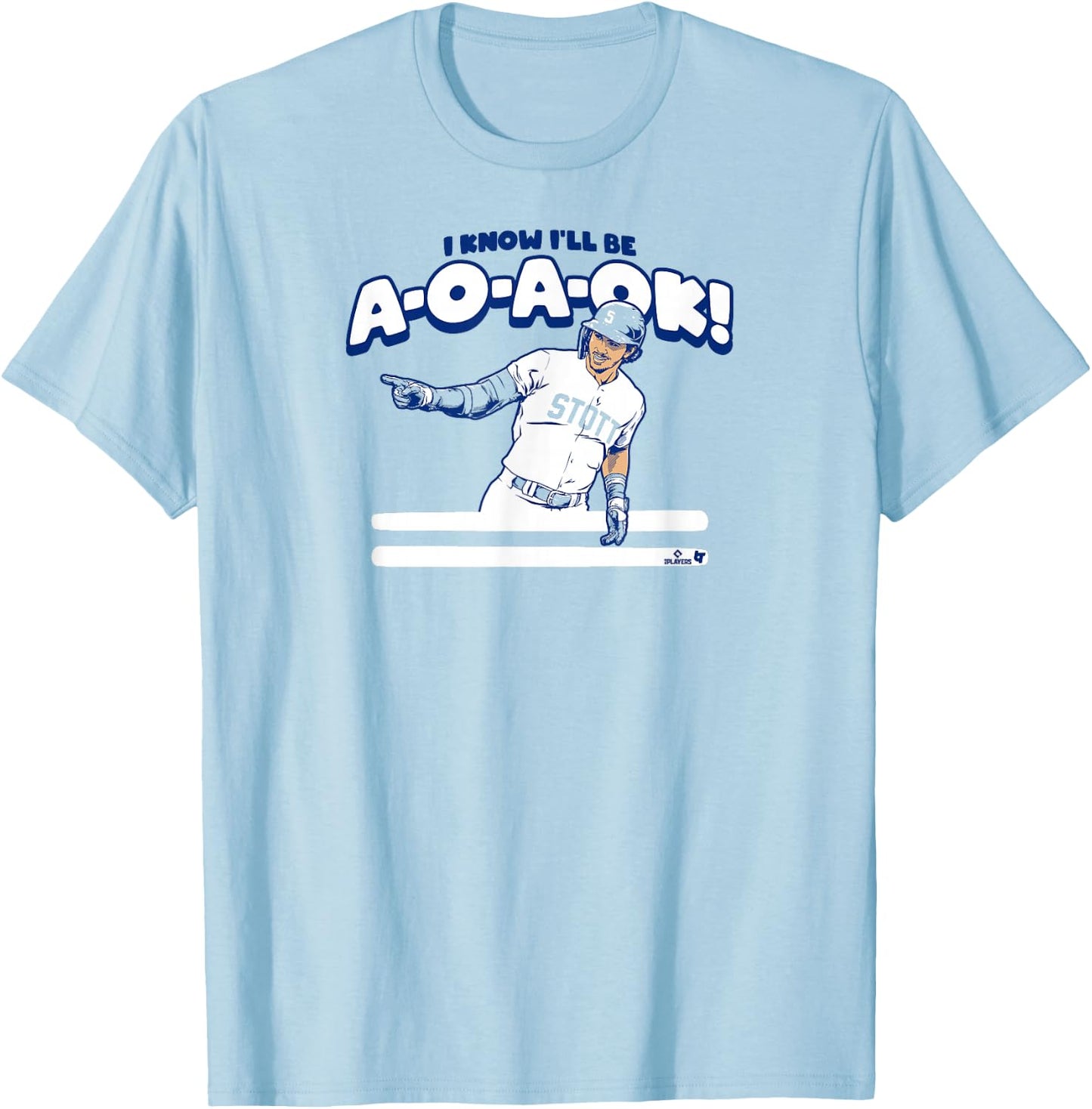 Bryson Stott - A-O-A-OK - Philadelphia Baseball T-Shirt - T-Shirt | Light Blue