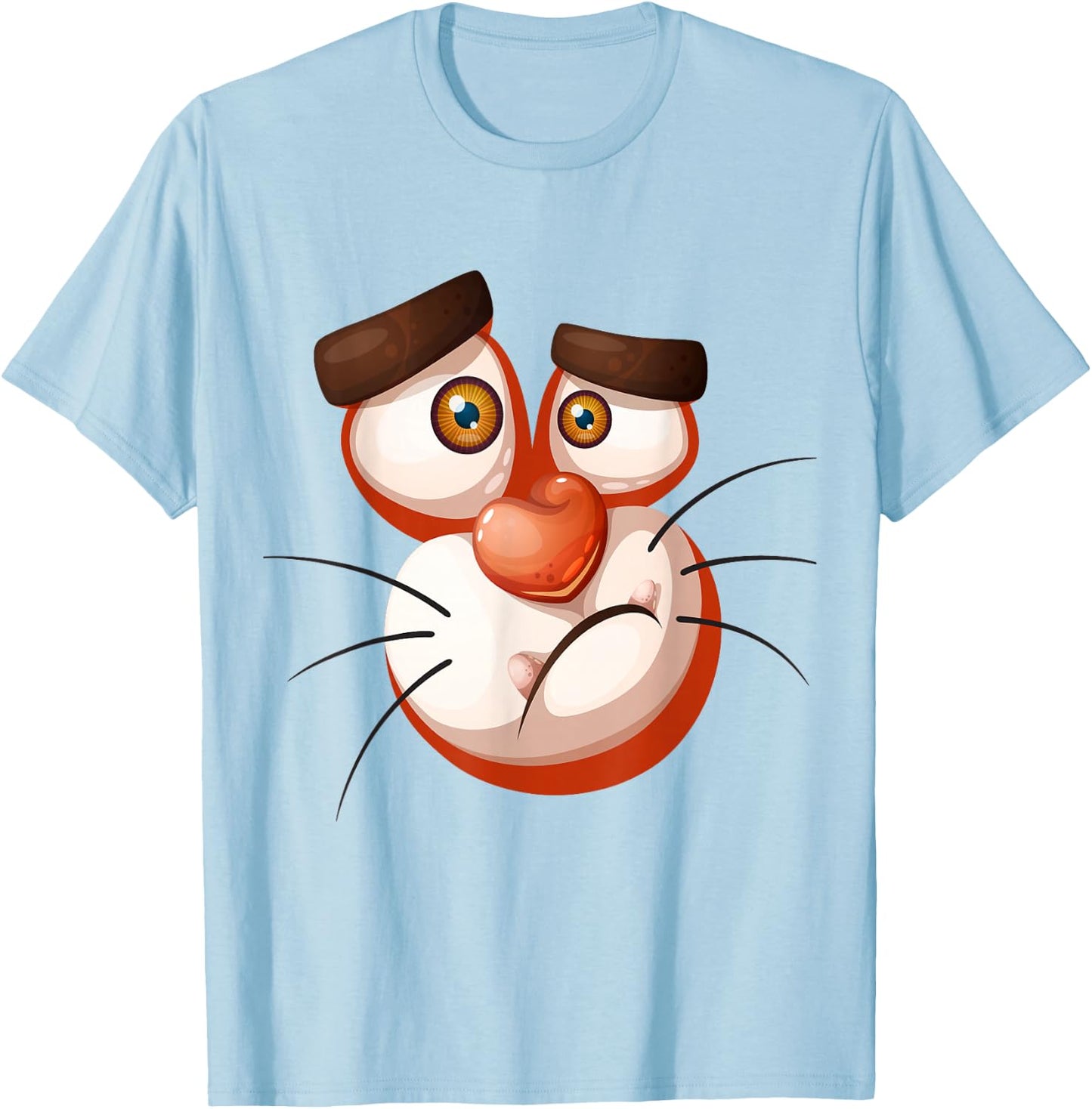 Tiger Halloween Costume Shirt Face Boys Girls Kids T-Shirt - T-Shirt | Light Blue
