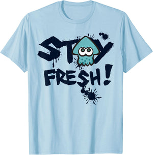 Nintendo Splatoon Stay Fresh Squid Ink Graphic T-Shirt - T-Shirt | Light Blue