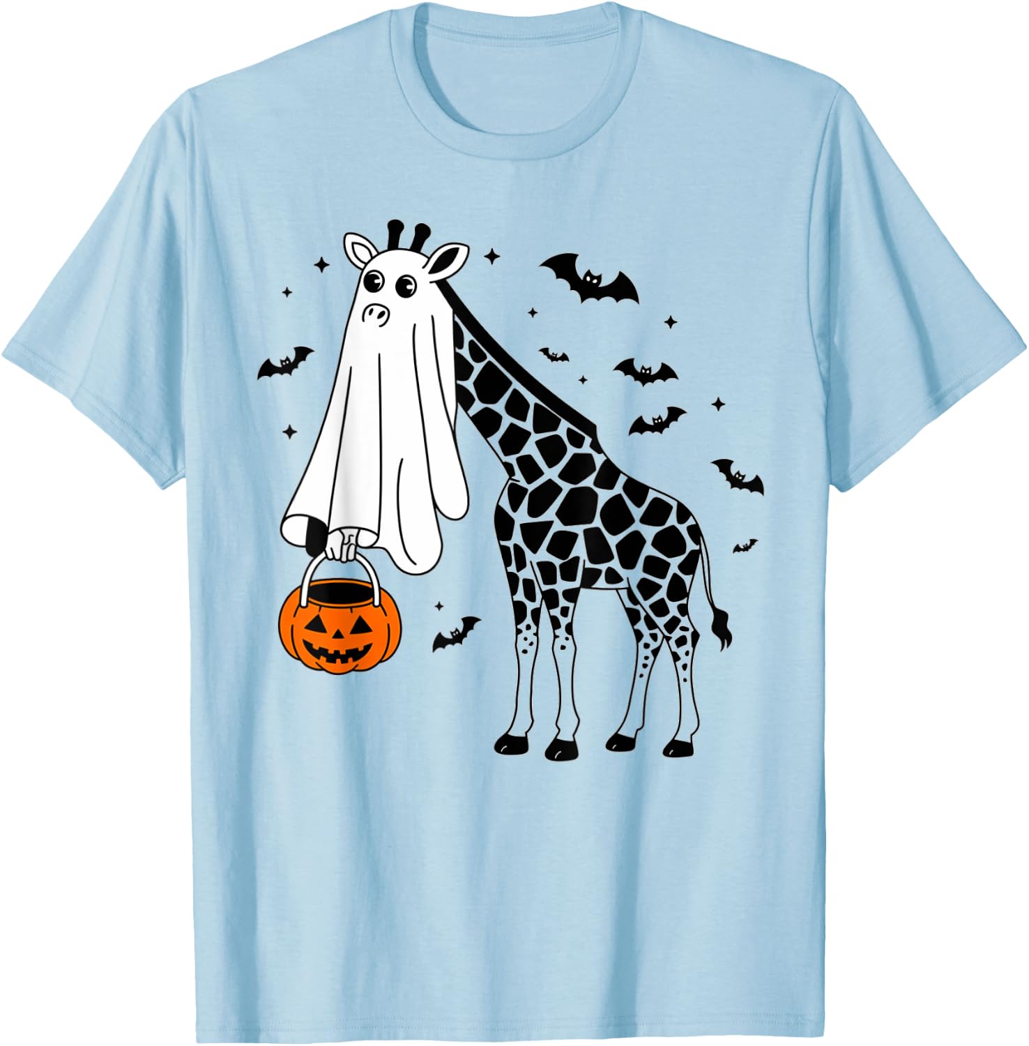 Funny Halloween Giraffe Ghost Costume Trick Or Treat T-Shirt - T-Shirt | Light Blue