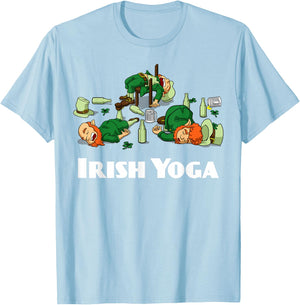Irish Yoga Funny St. Patrick's Day Leprechaun Matching Group T-Shirt - T-Shirt | Light Blue