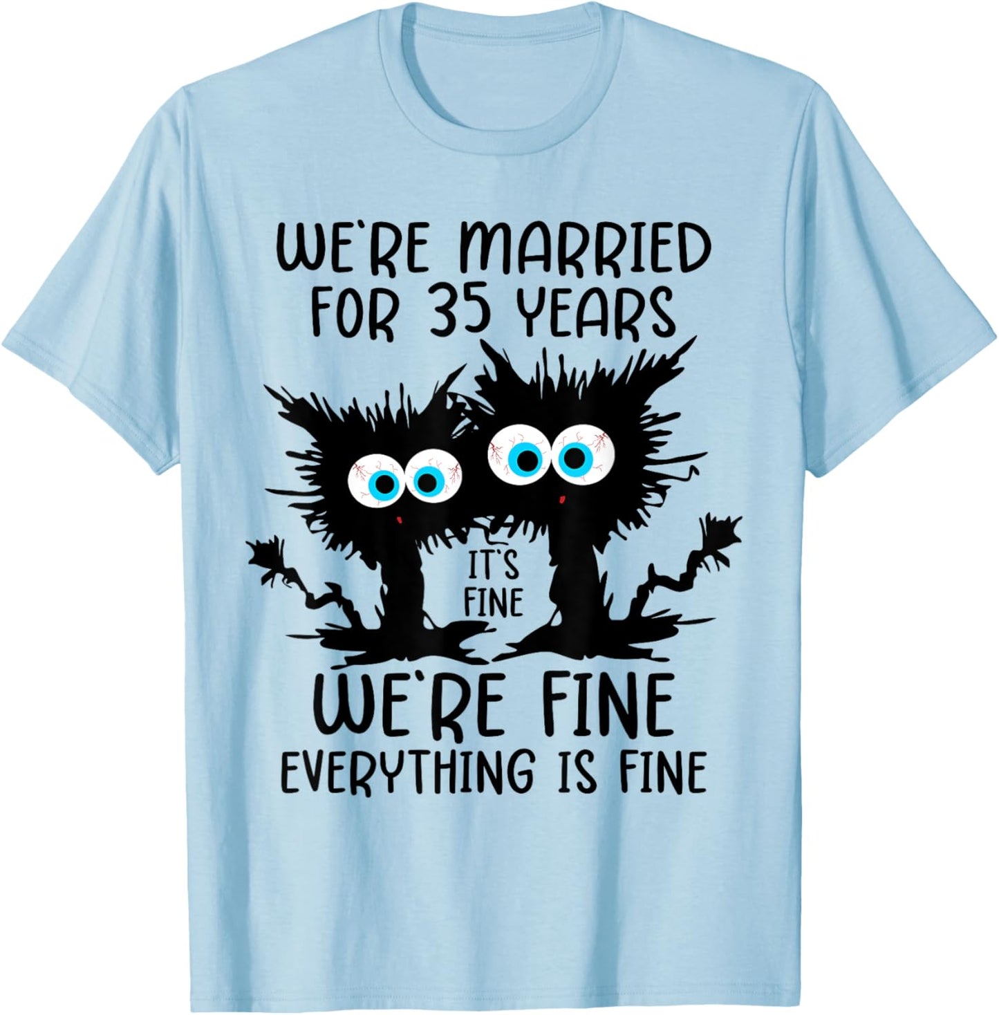 Coral Wedding We're Married For 35 Years T-Shirt - T-Shirt | Light Blue