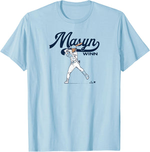 Masyn Winn - Slugger Swing - St. Louis Baseball T-Shirt - T-Shirt | Light Blue