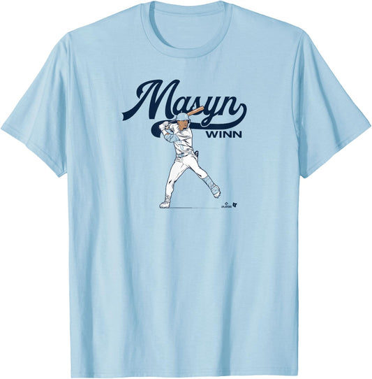 Masyn Winn - Slugger Swing - St. Louis Baseball T-Shirt - T-Shirt | Light Blue
