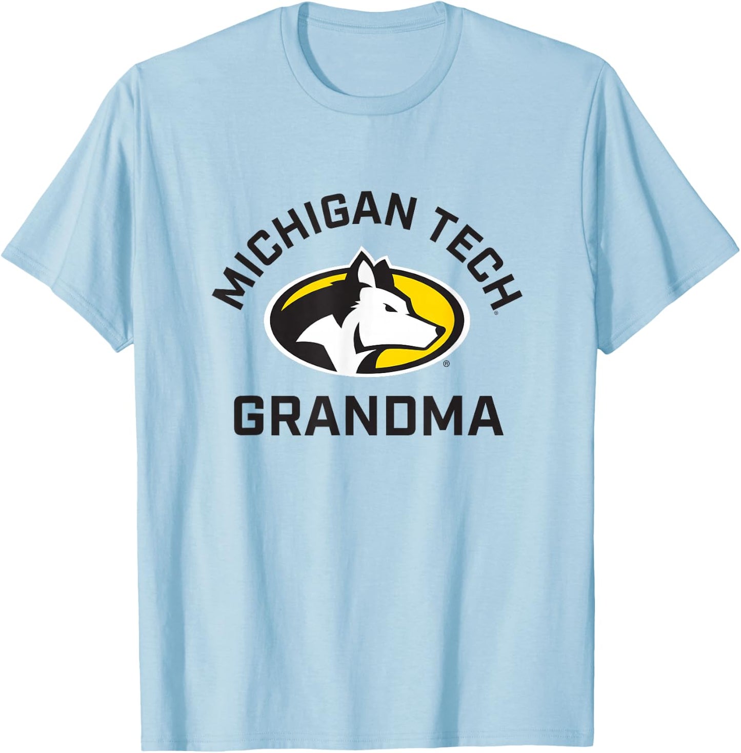 Michigan Tech Huskies Arched Grandma T-Shirt - T-Shirt | Light Blue
