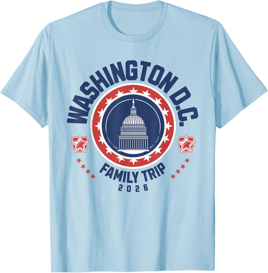Washington DC Family Trip 2026 Vacation Souvenir Patriotic T-Shirt - T-Shirt | Light Blue