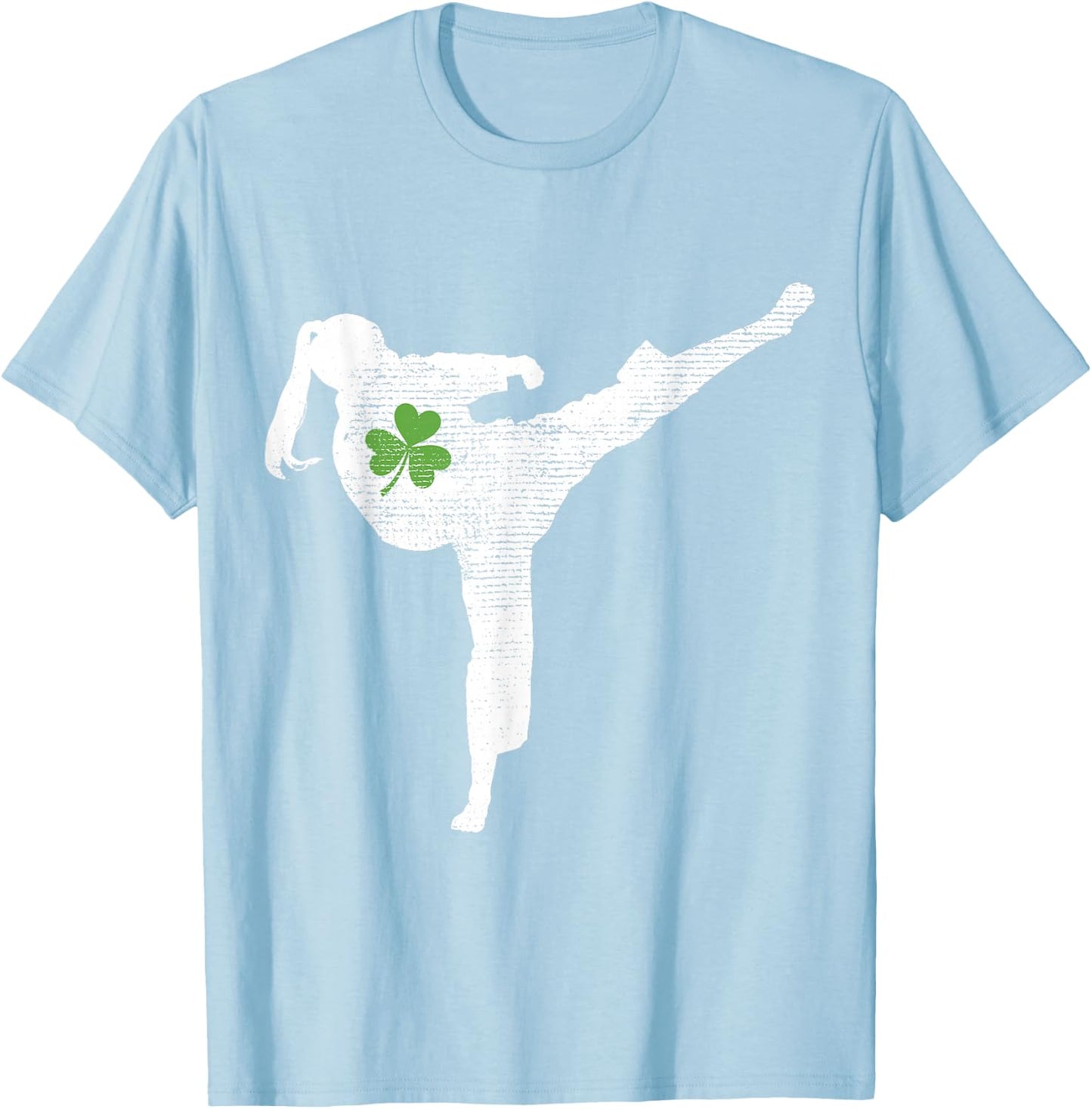 Karate Lovers Green Shamrock Leaf St Patricks Day T-Shirt - T-Shirt | Light Blue