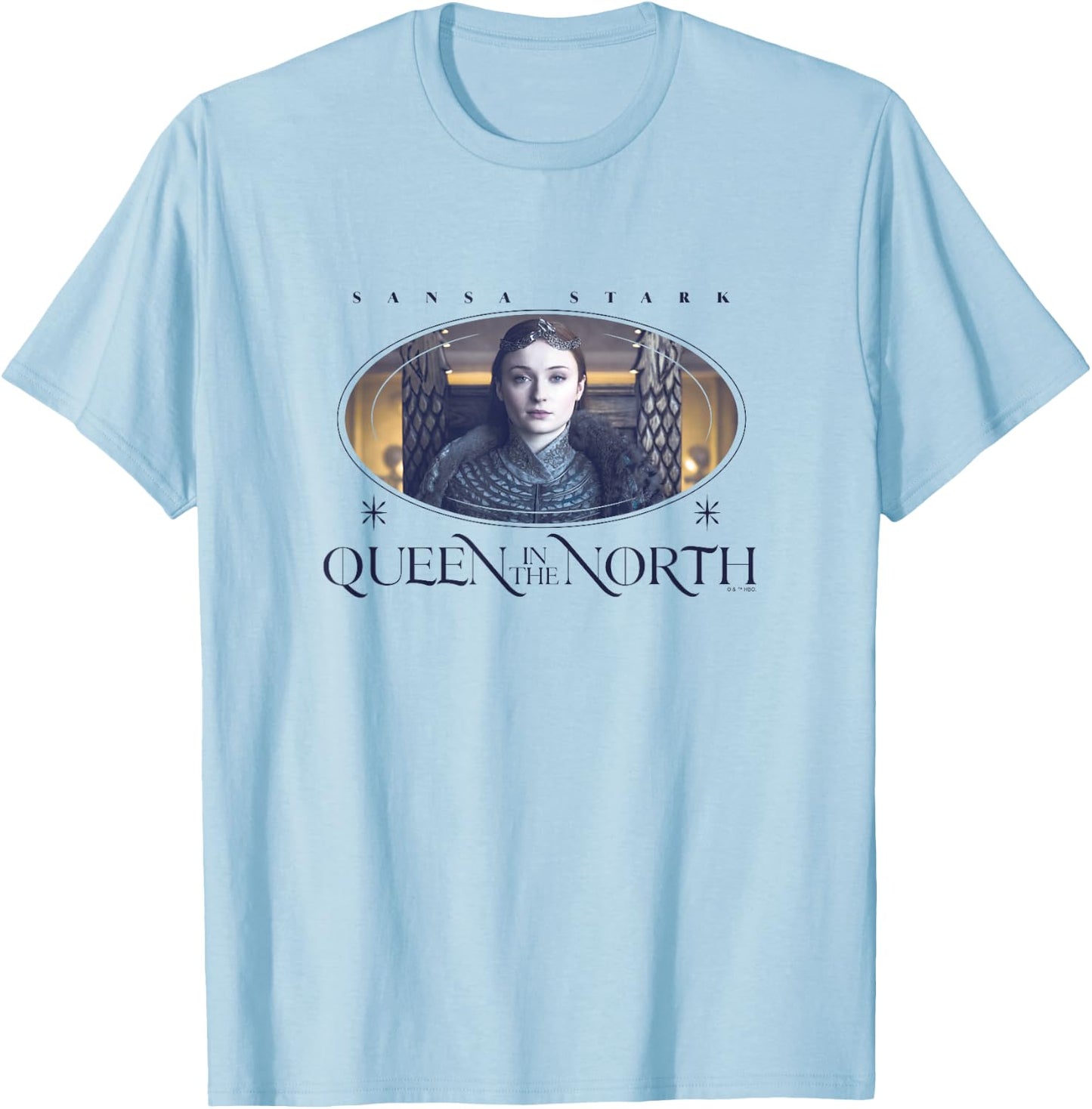 Game Of Thrones Sansa Stark Queen In The North Panel T-Shirt - T-Shirt | Light Blue