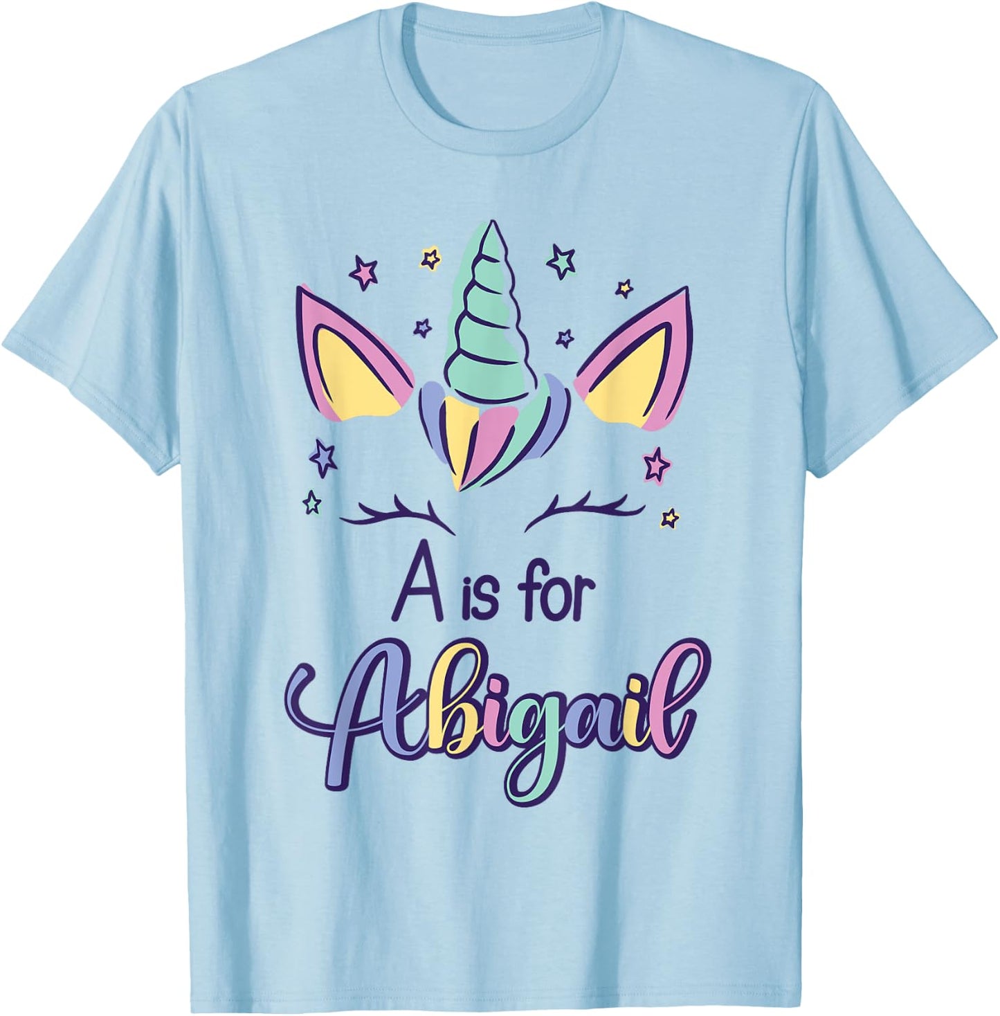 First Name Abigail Personalized A Is For Abigail T-Shirt - T-Shirt | Light Blue