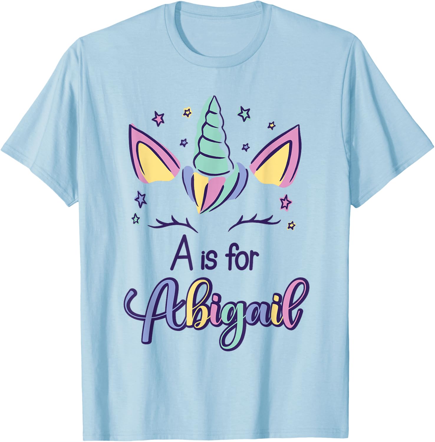 First Name Abigail Personalized A Is For Abigail T-Shirt - T-Shirt | Light Blue