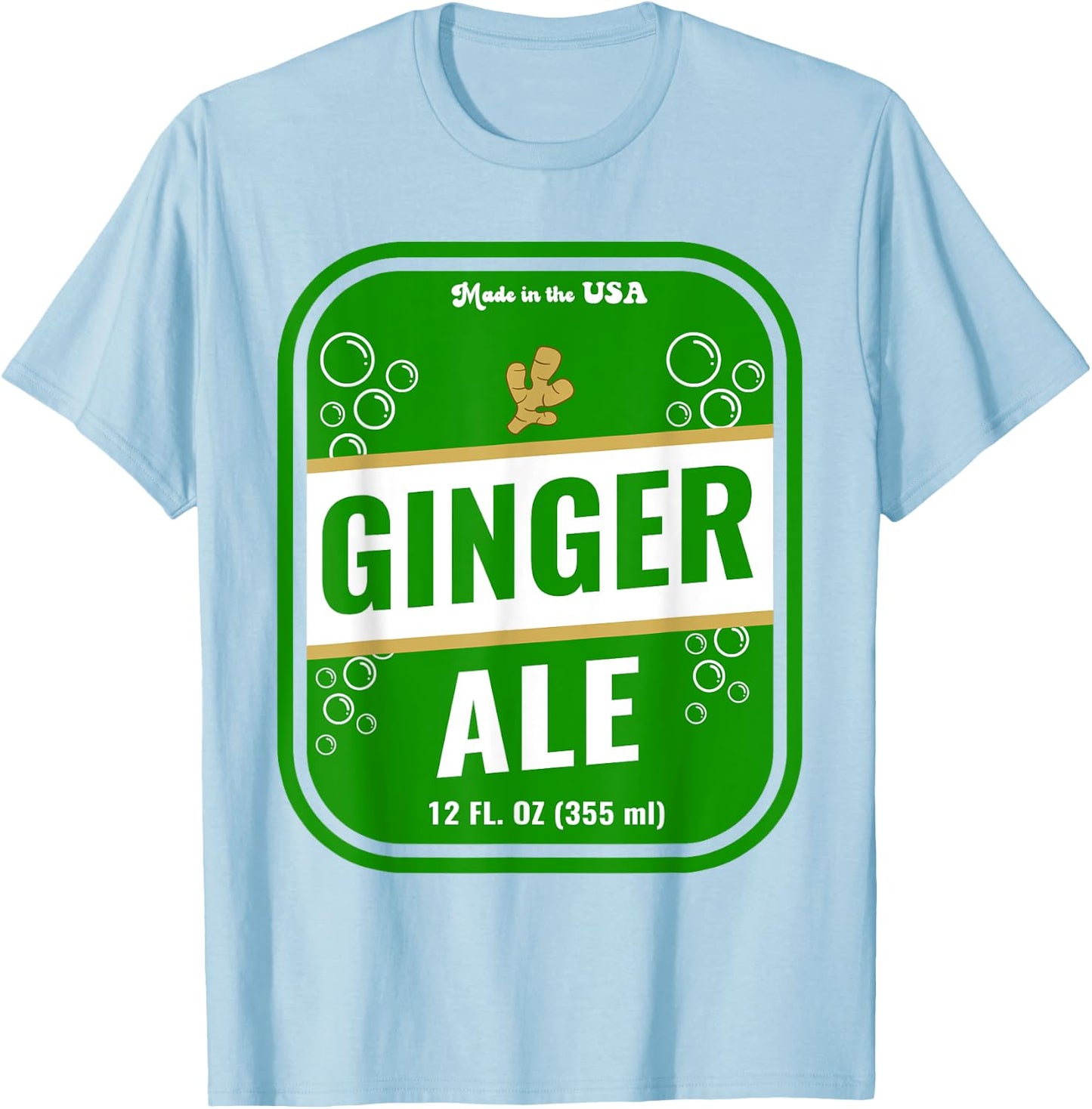Halloween Costume Ginger Ale Unique Costume Idea T-Shirt - T-Shirt | Light Blue