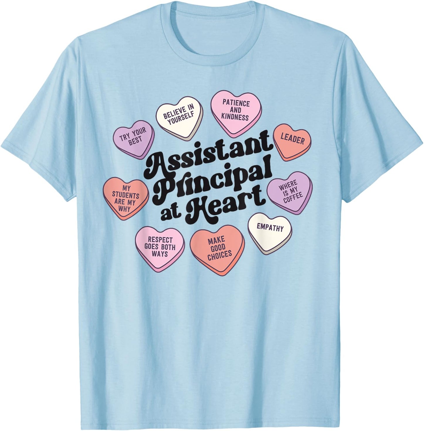 Assistant Principal At Heart Valentines Day T-Shirt - T-Shirt | Light Blue