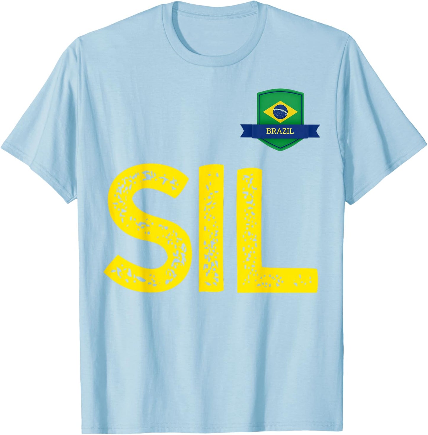 Brazil Human-Flag Letter S and letter I and L Brazil Brasil T-Shirt - T-Shirt | Light Blue
