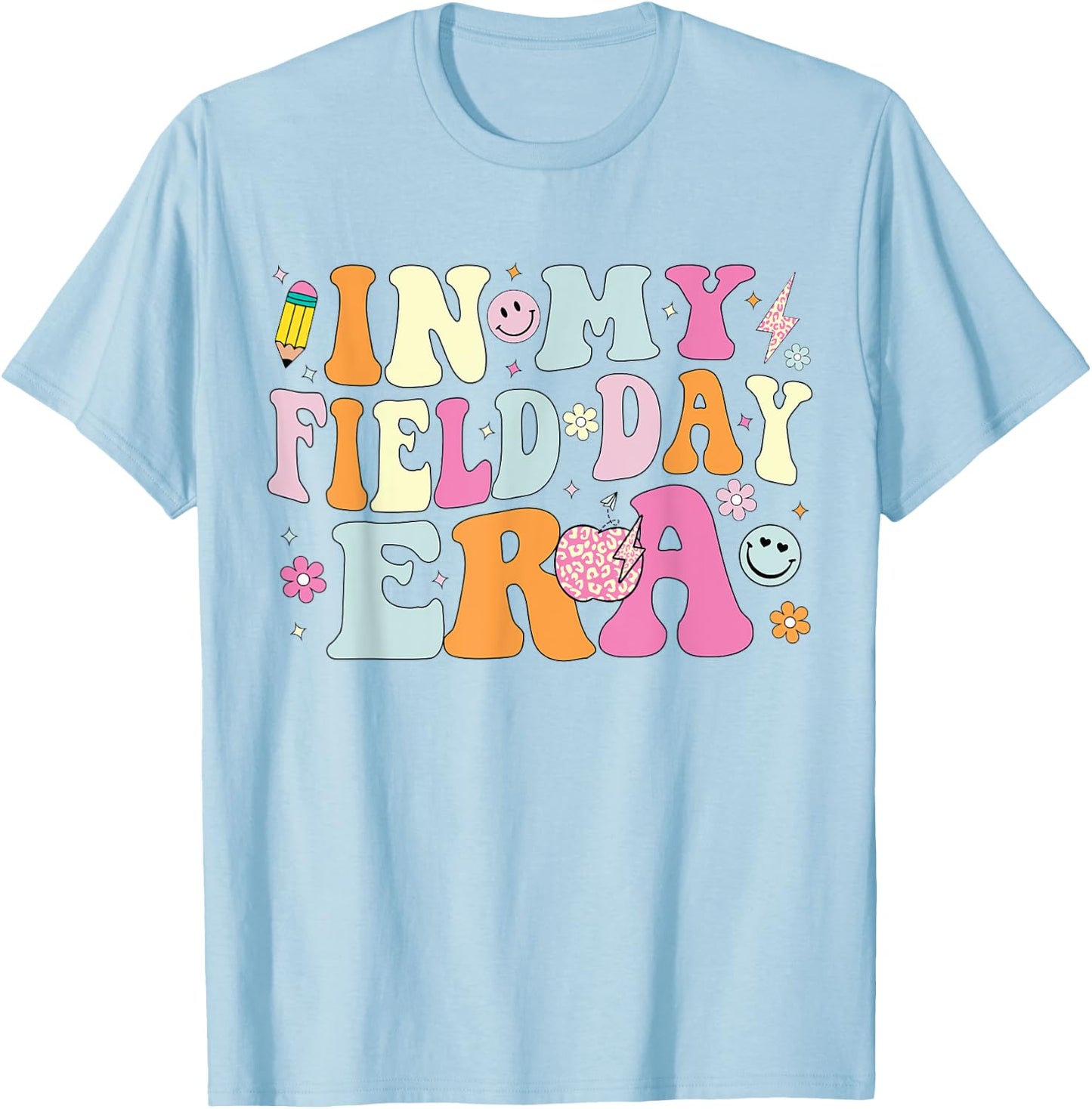 in My Field Day Era Funny Teacher Kids Cute Groovy Field Day T-Shirt - T-Shirt | Light Blue