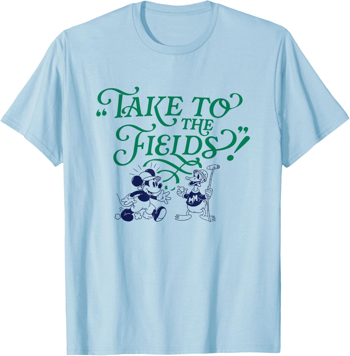Disney Mickey And Friends Take To The Friends Retro Big Logo T-Shirt - T-Shirt | Light Blue