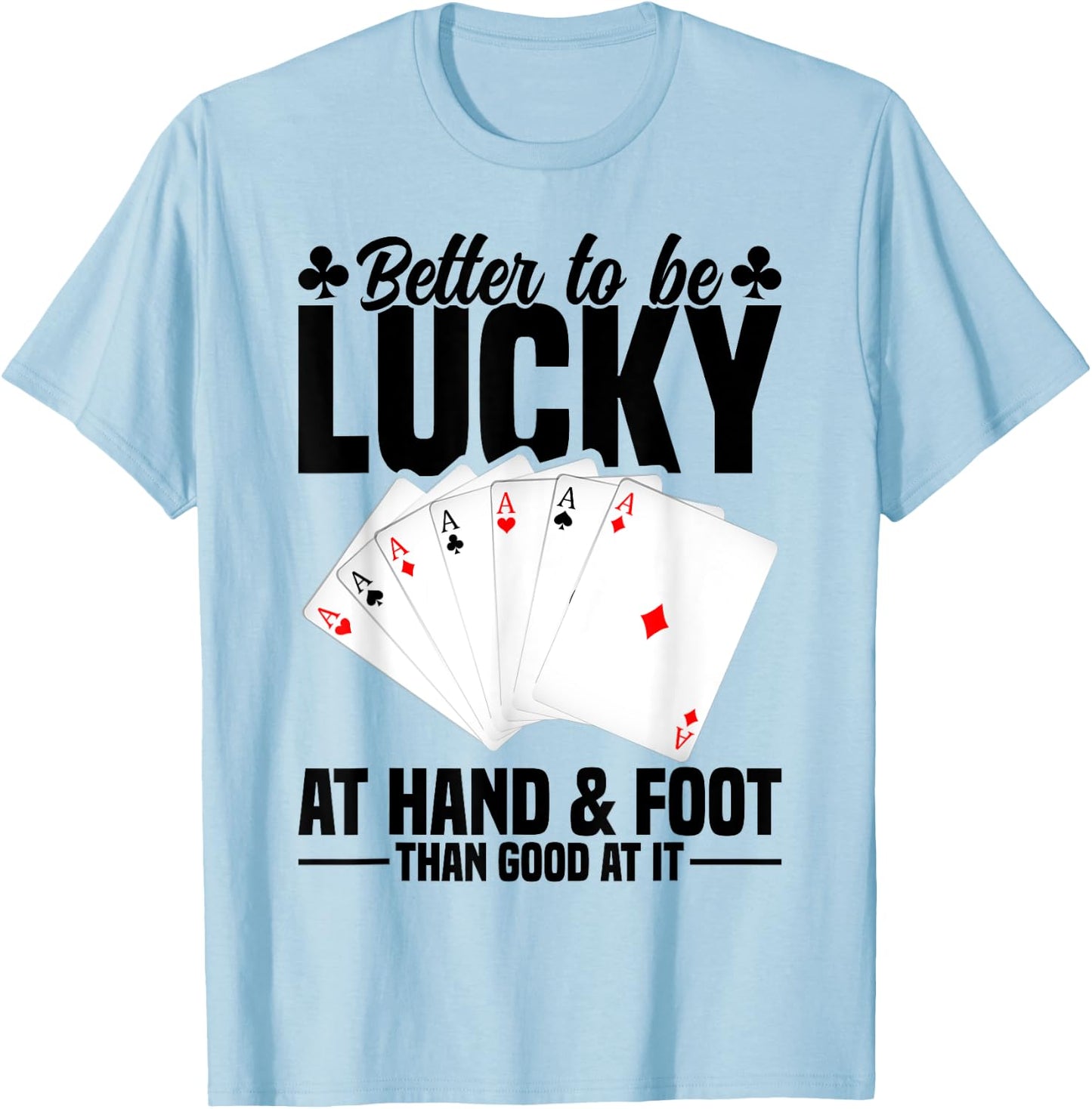 Hand and Foot Playing Cards Game Set Partner Hand Foot T-Shirt - T-Shirt | Light Blue