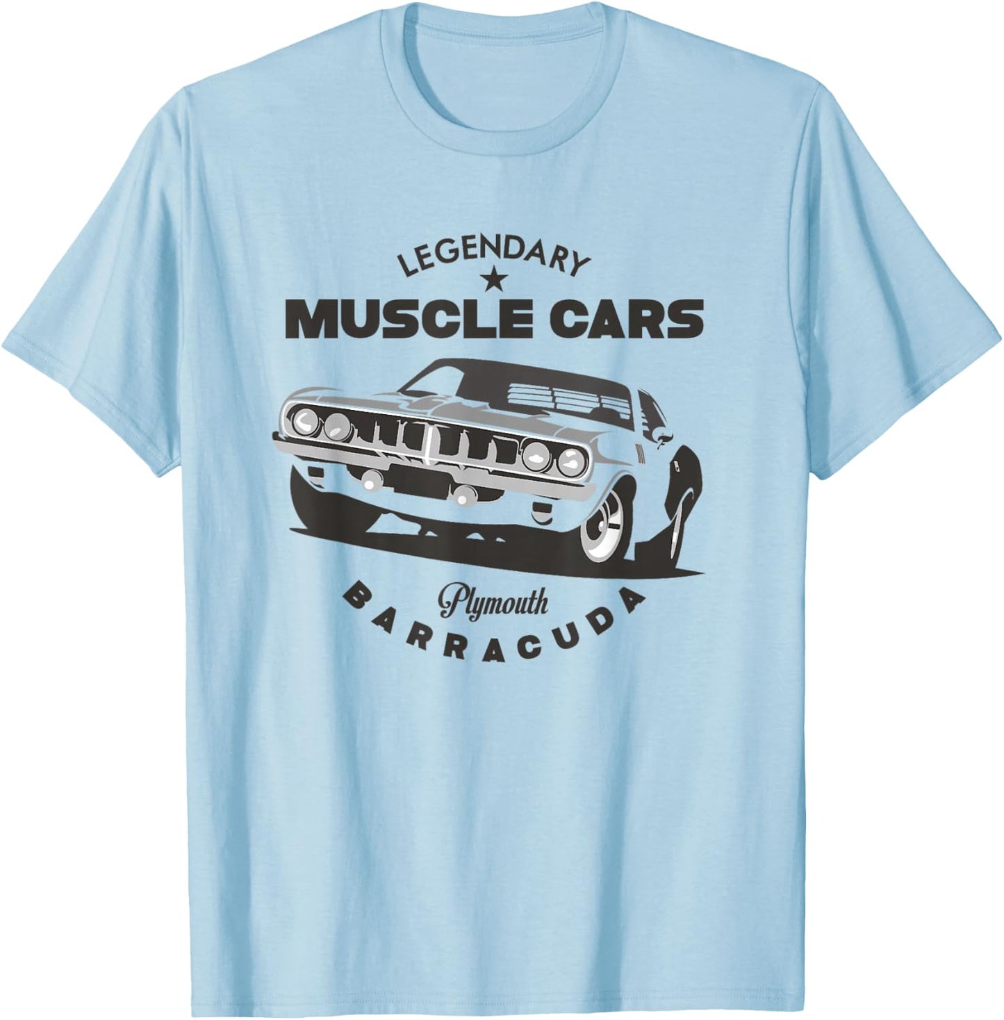 Legendary Muscle Car Barracuda Cuda Classic Vintage 1970s T-Shirt - T-Shirt | Light Blue
