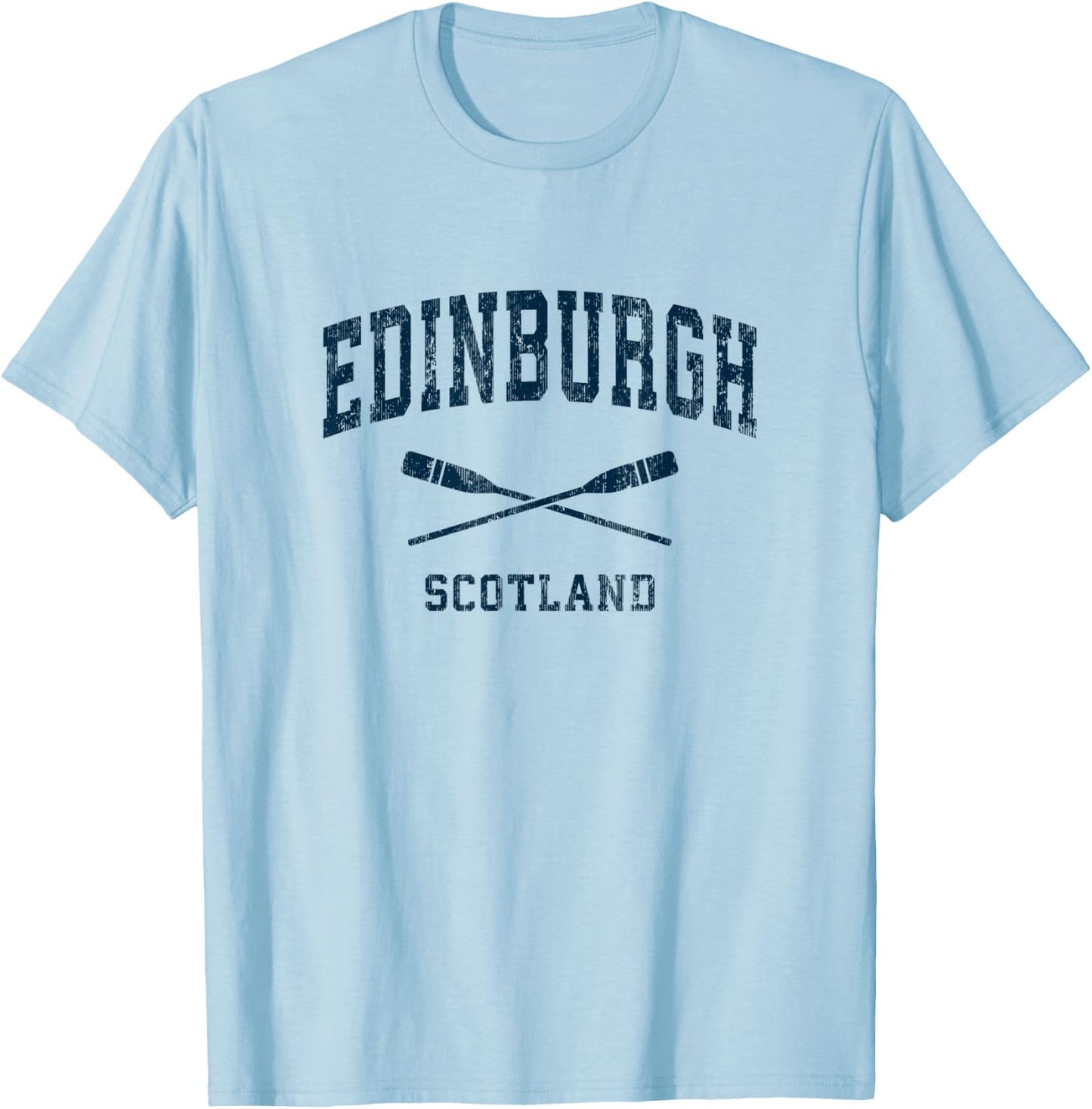 Edinburgh Scotland Vintage Nautical Paddles Sports Oars T-Shirt - T-Shirt | Light Blue