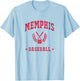 Memphis Baseball Vintage Gameday Retro Baseball Lover T-Shirt - T-Shirt | Light Blue