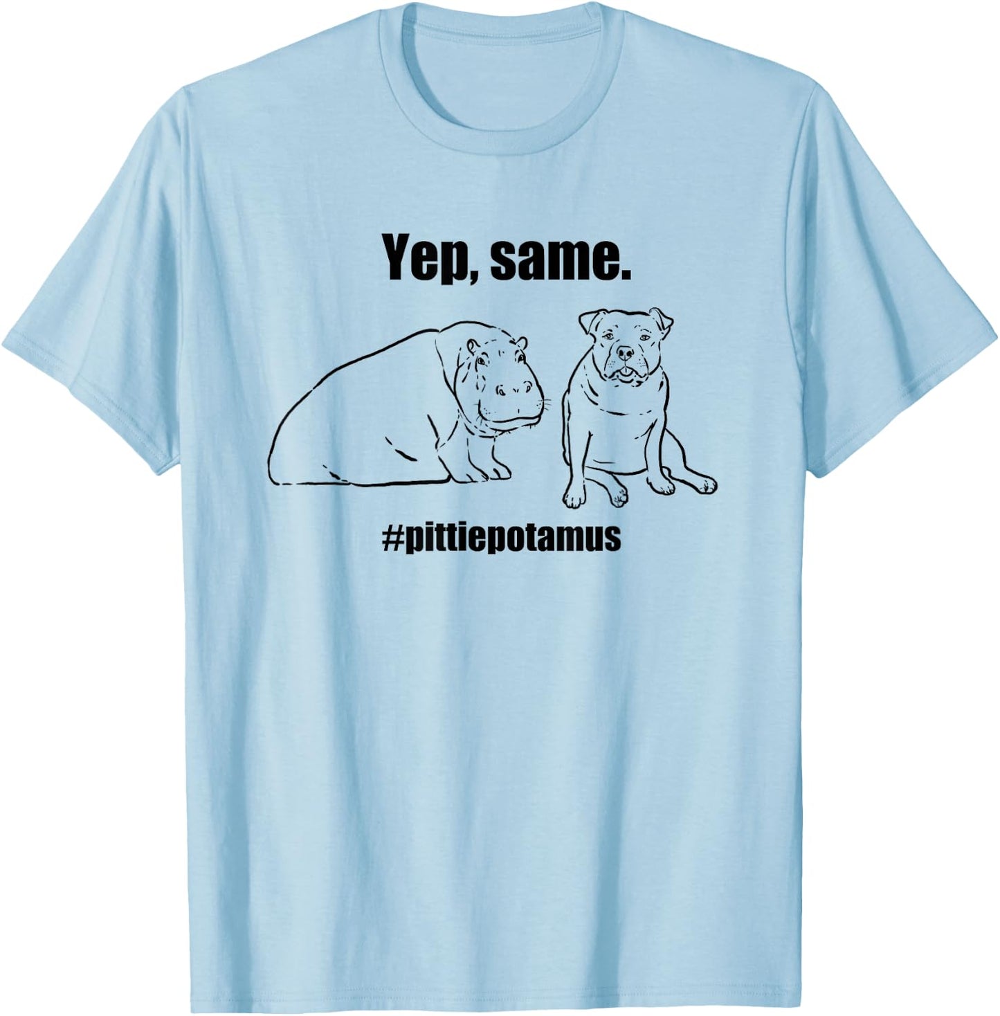 Original Sock Dogs, Pittiepotamus, Funny Pitbull, Pittie Lovers -Adult T-Shirt - T-Shirt | Light Blue