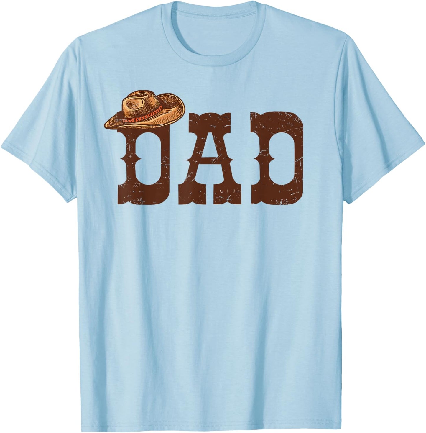 Dad Papa Western Family Matching Birthday Cowboy Cowgirl T-Shirt - T-Shirt | Light Blue
