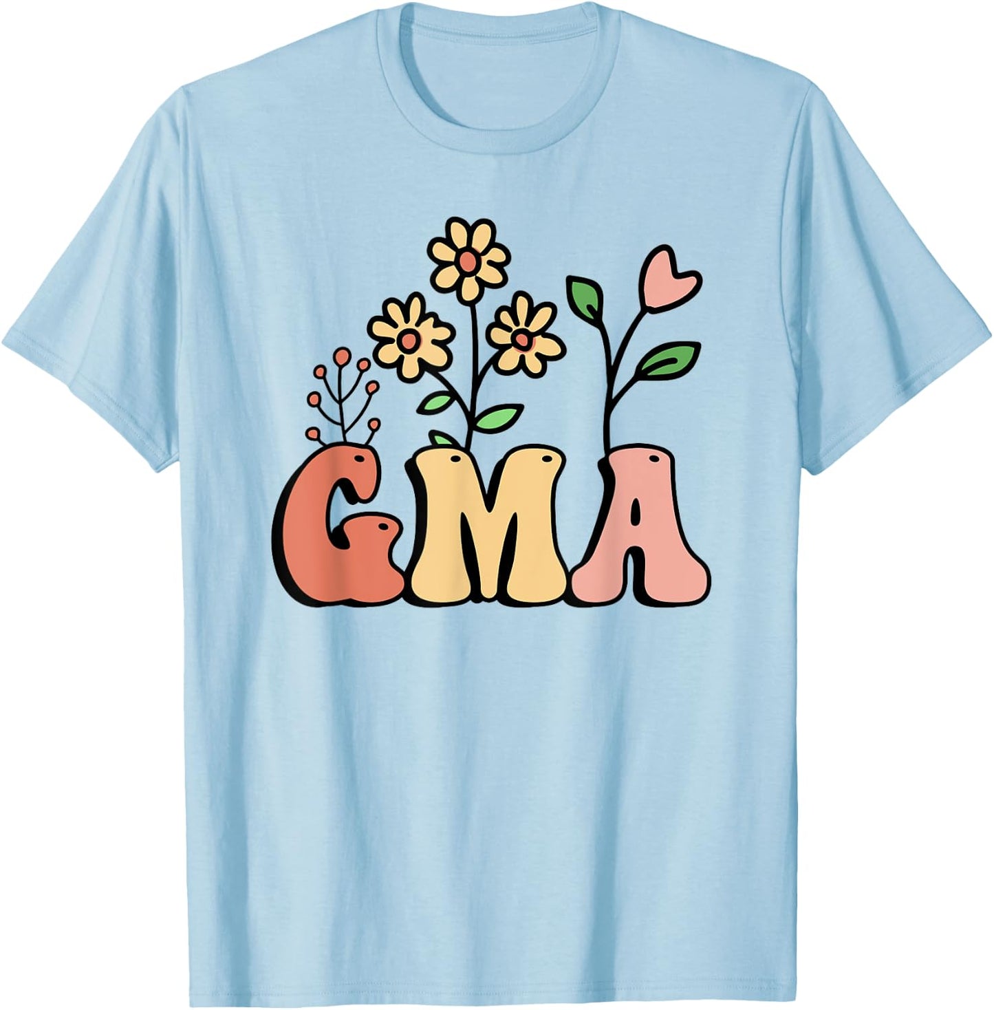 Floral Gma Shirts Grandmother Wildflower T-Shirt - T-Shirt | Light Blue