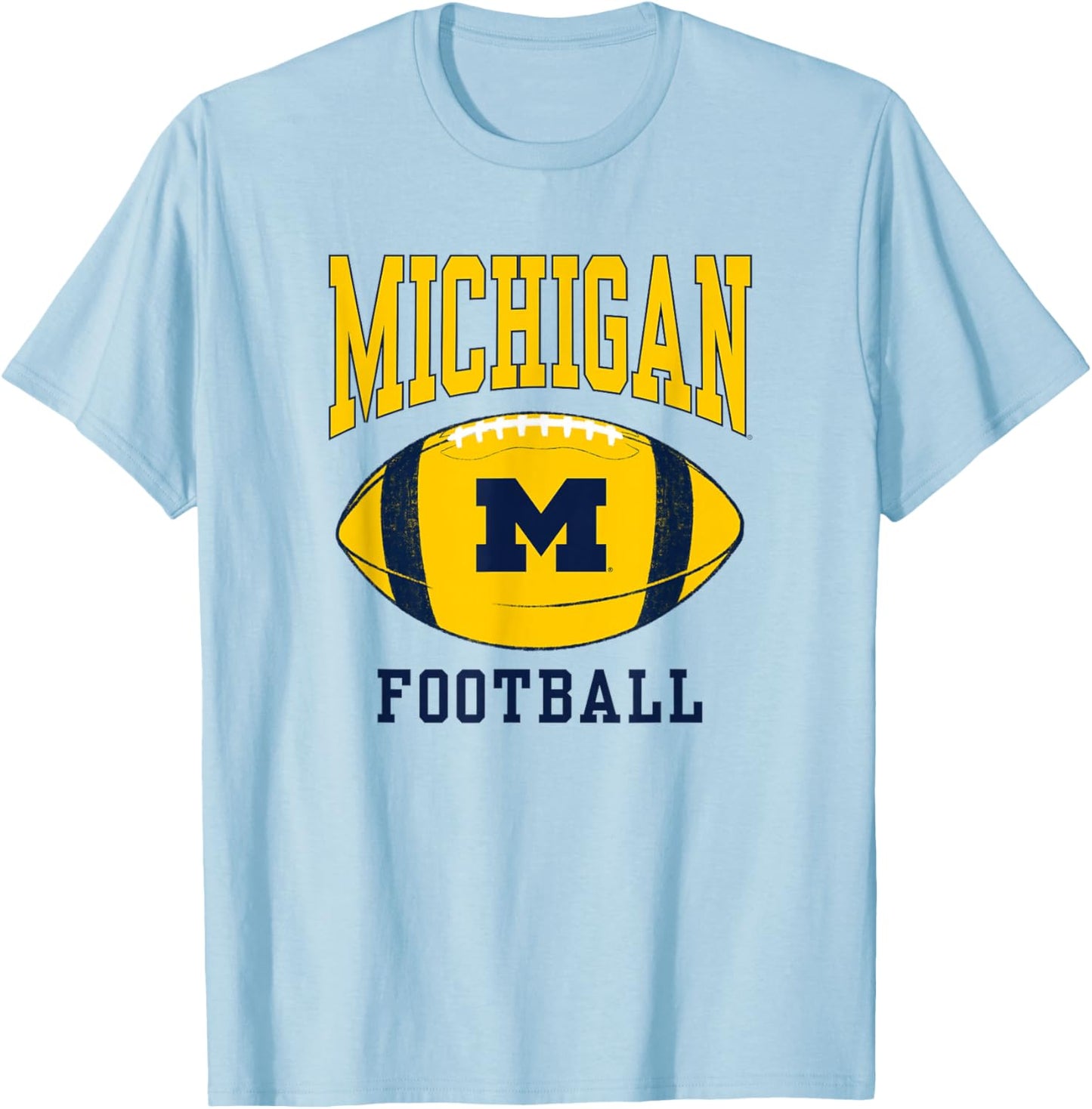 University of Michigan Wolverines U of M Football Ball T-Shirt - T-Shirt | Light Blue