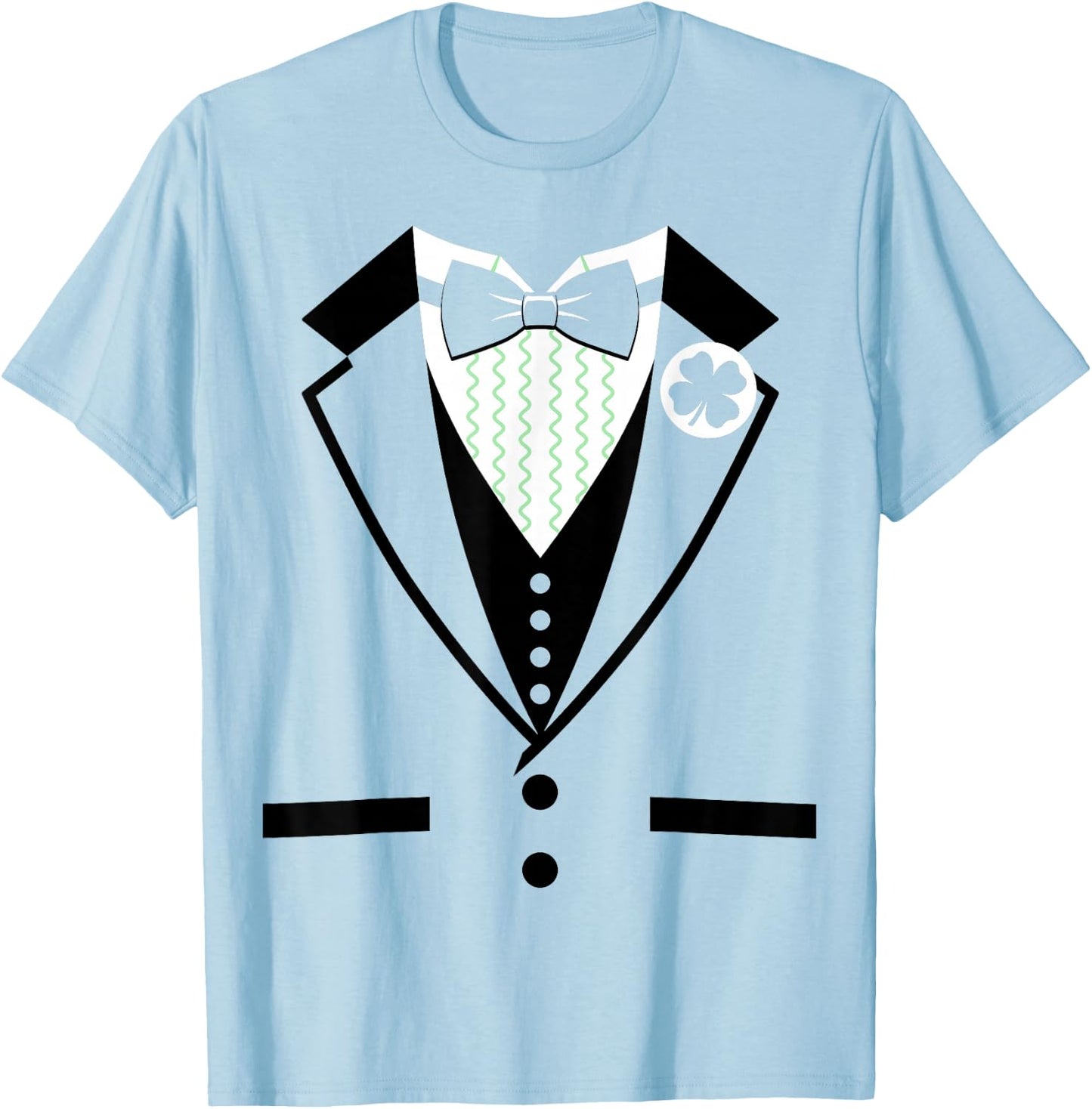 Leprechaun Costume Tuxedo Funny St. Patrick's Day T-Shirt - T-Shirt | Light Blue