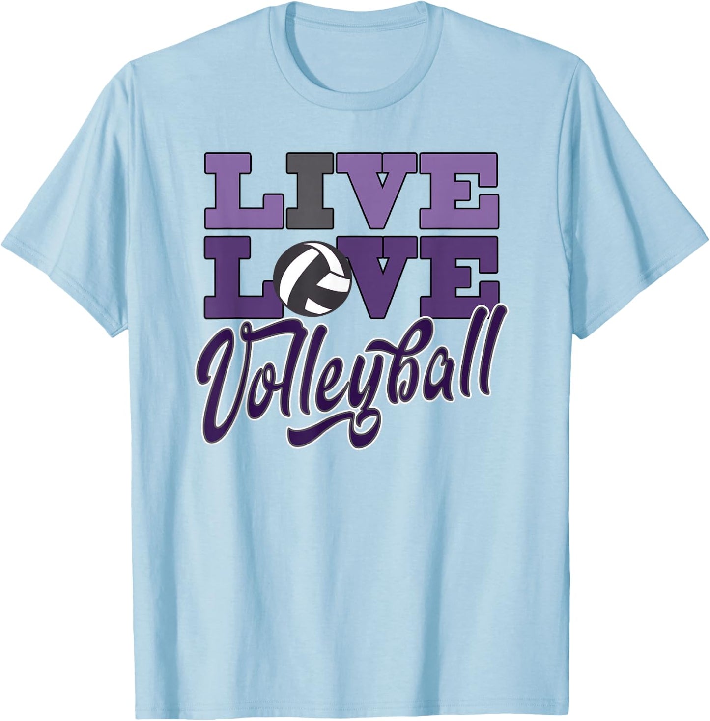 Purple Volleyball Love Shades of Purple Teen Practice T-Shirt - T-Shirt | Light Blue