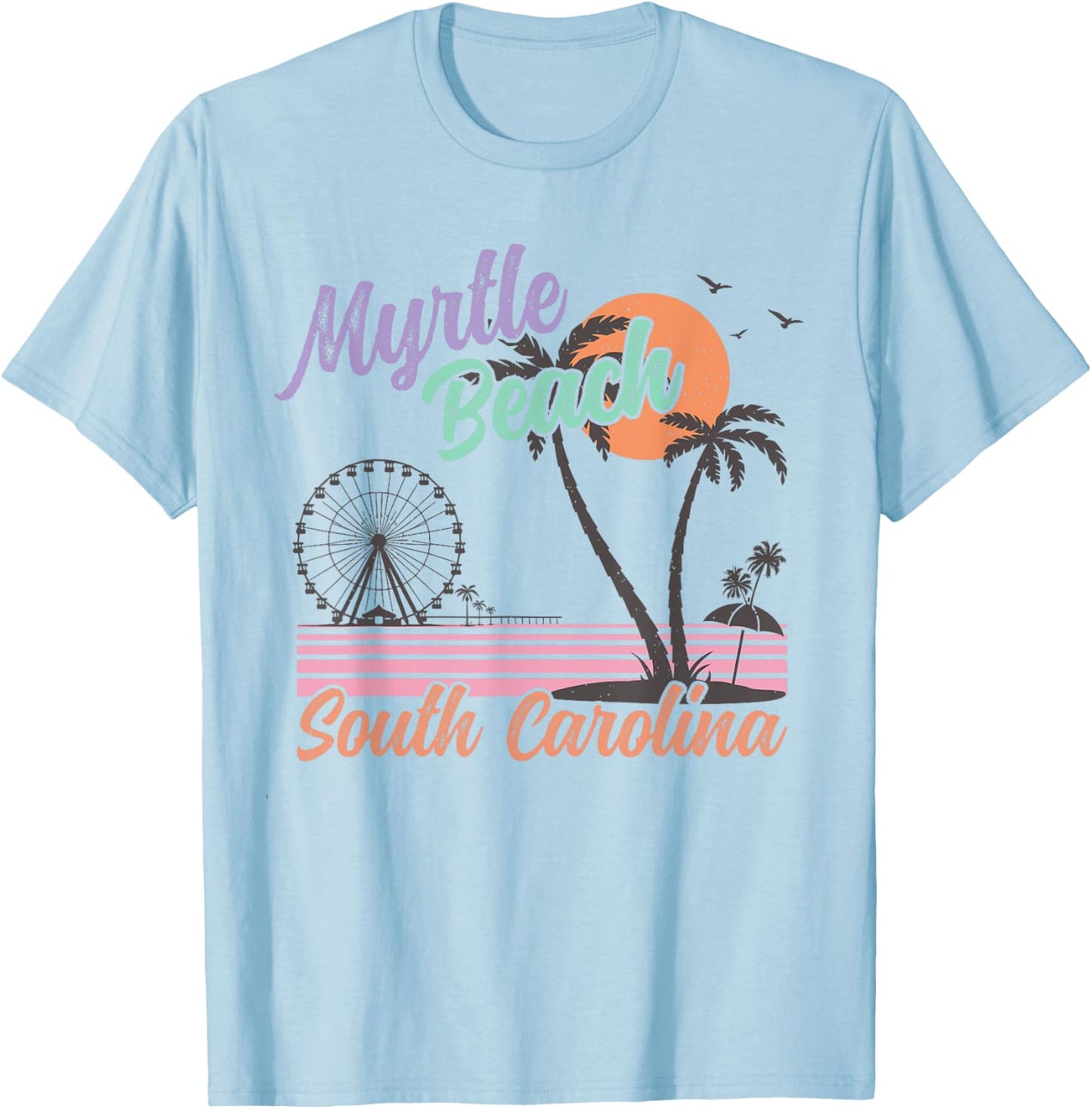 Vintage Myrtle Beach South Carolina Souvenir T-Shirt - T-Shirt | Light Blue