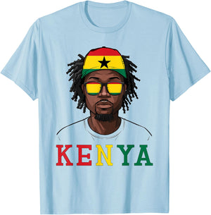 Kenyan Flag Souvenirs Man Uniform Country Kenya T-Shirt - T-Shirt | Light Blue