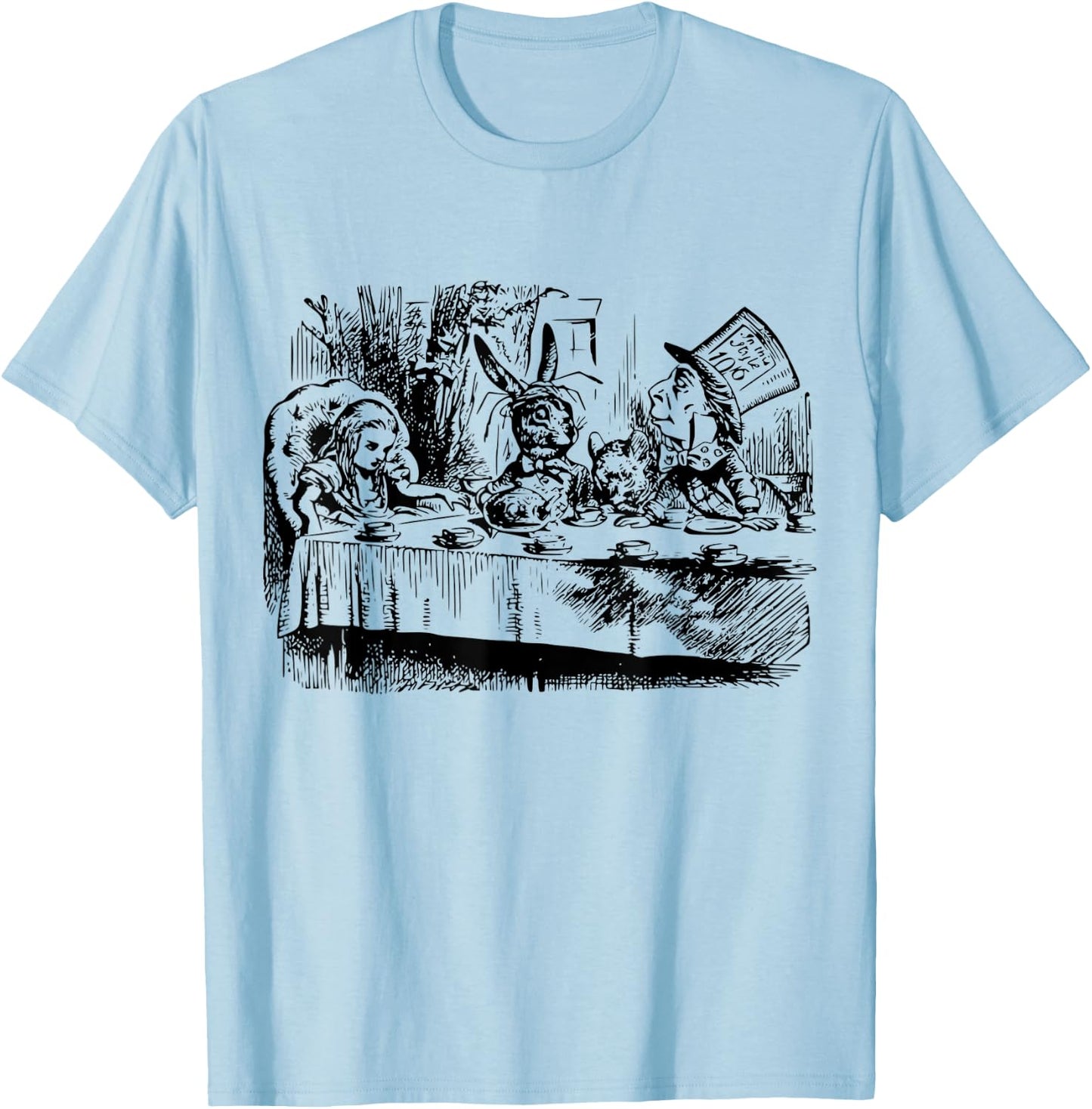 Alice in Wonderland White Rabbit Shirt Mad Hatter T-Shirt - T-Shirt | Light Blue