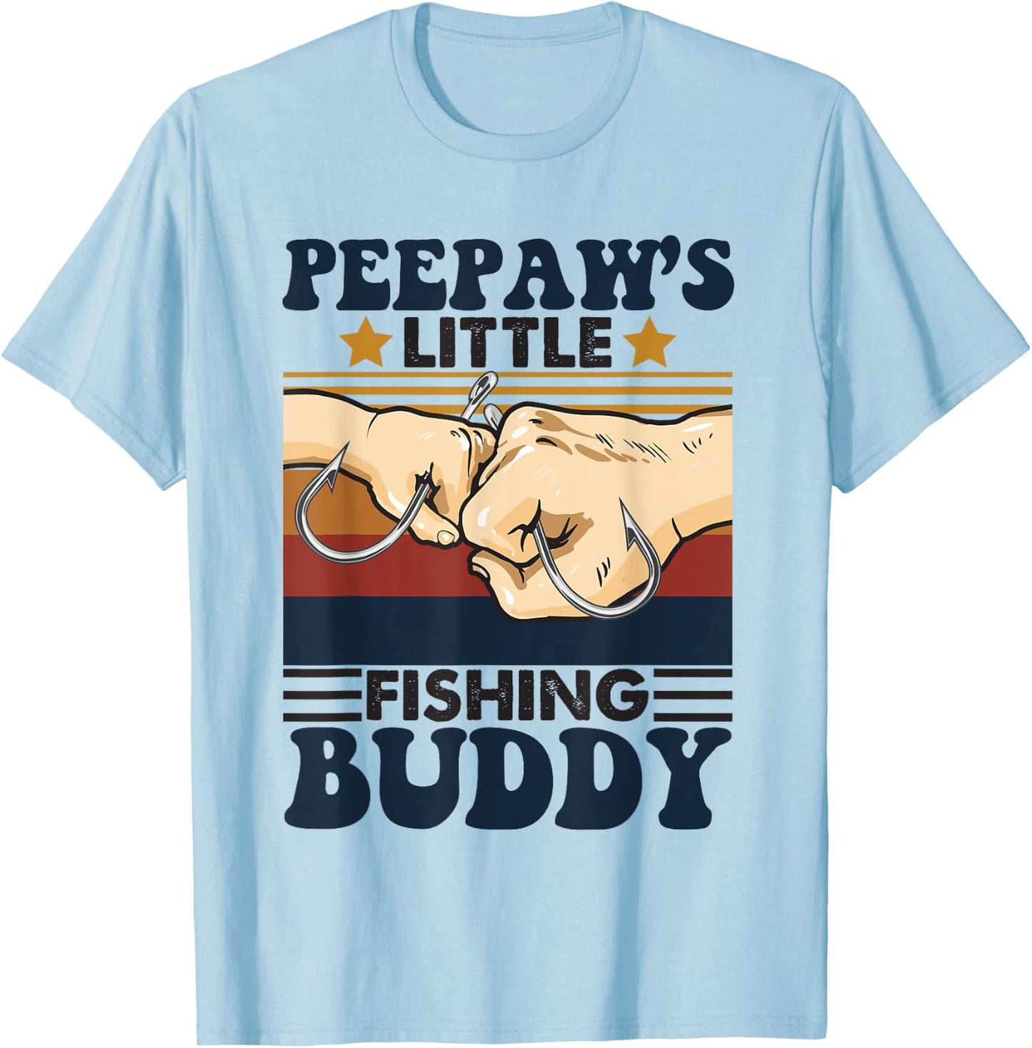 Peepaw's Little Fishing Buddy Funny Fishing Partner T-Shirt - T-Shirt | Light Blue