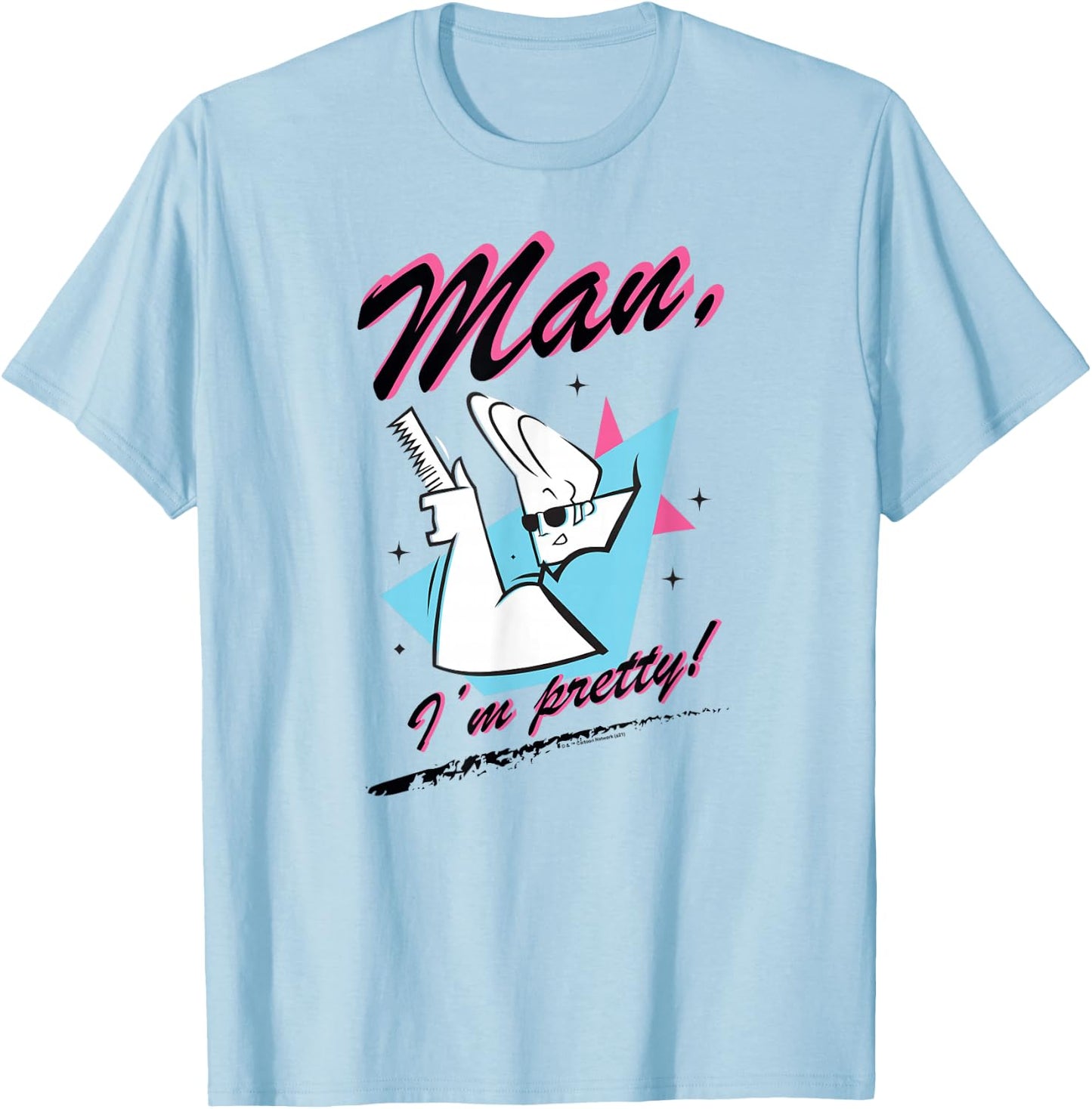 Johnny Bravo Man, I'm Pretty! T-Shirt - T-Shirt | Light Blue