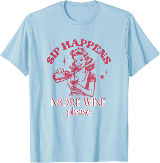 Red & White Wine Tasting - Wine T-Shirt - T-Shirt | Light Blue