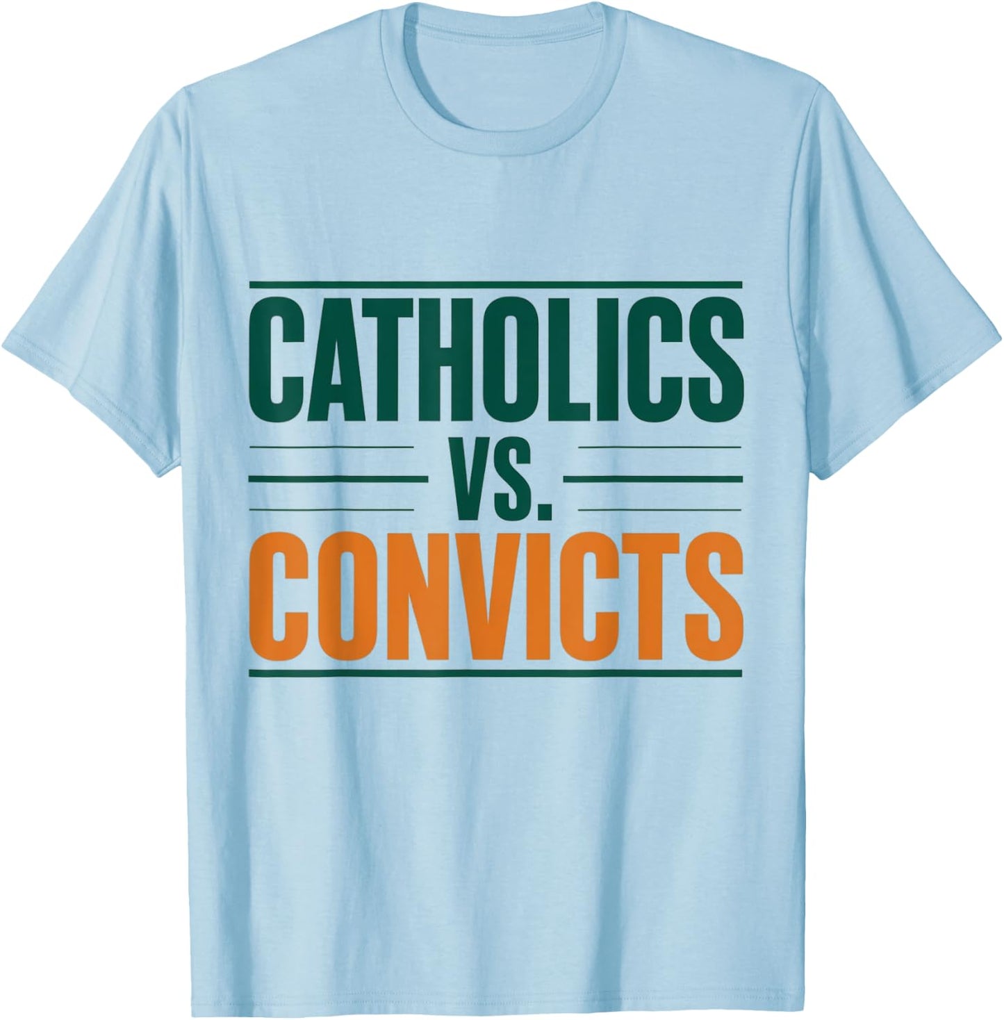 Classic Catholics vs Convicts 1988 T-Shirt - T-Shirt | Light Blue