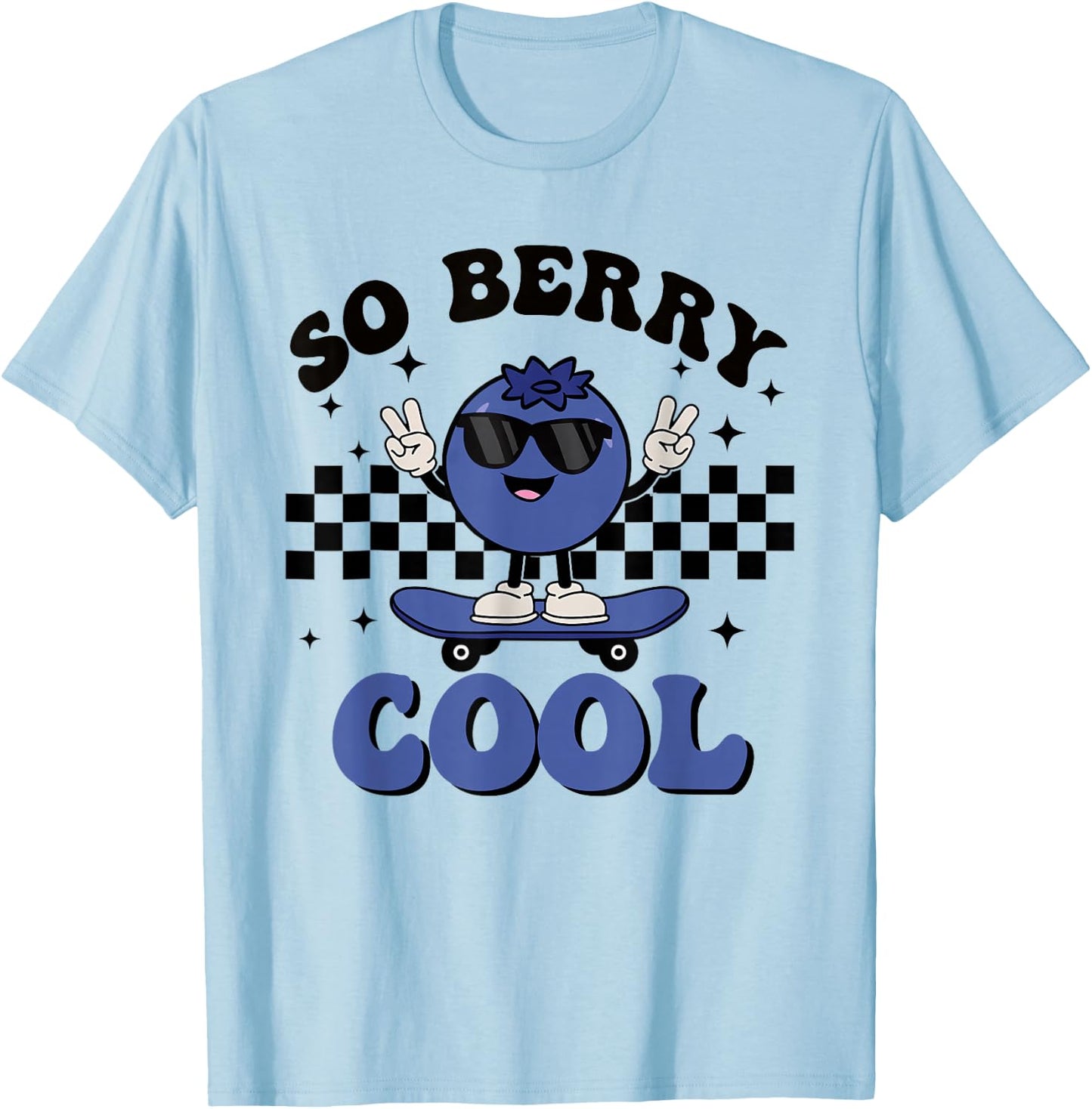 Groovy So Berry Cool Fruit Lover Blueberry Season For Kids T-Shirt - T-Shirt | Light Blue