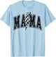 Mama Lightning Bolt Checkered Varsity For Mom Women T-Shirt - T-Shirt | Light Blue