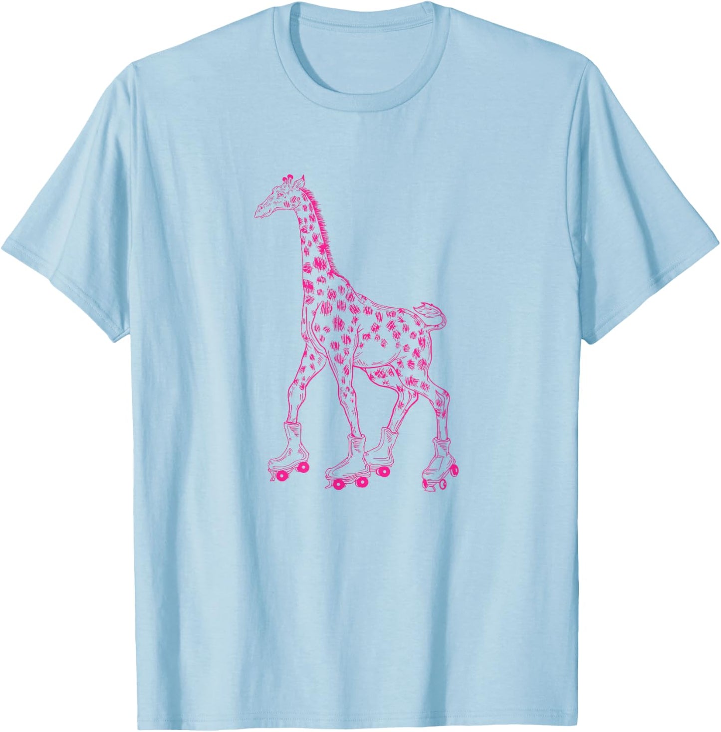 Giraffe Skating Roller Skates Derby Skater Funny Skate T-Shirt - T-Shirt | Light Blue