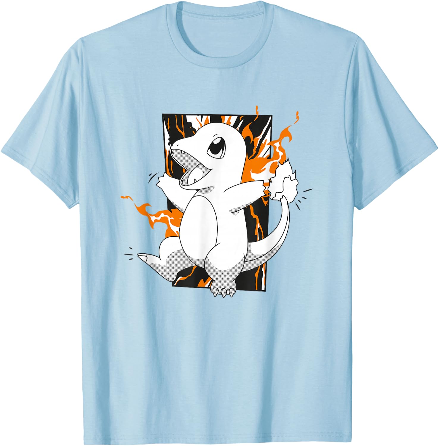 Pokémon Charmander Full Of Joy Fiery Shot Vintage T-Shirt - T-Shirt | Light Blue