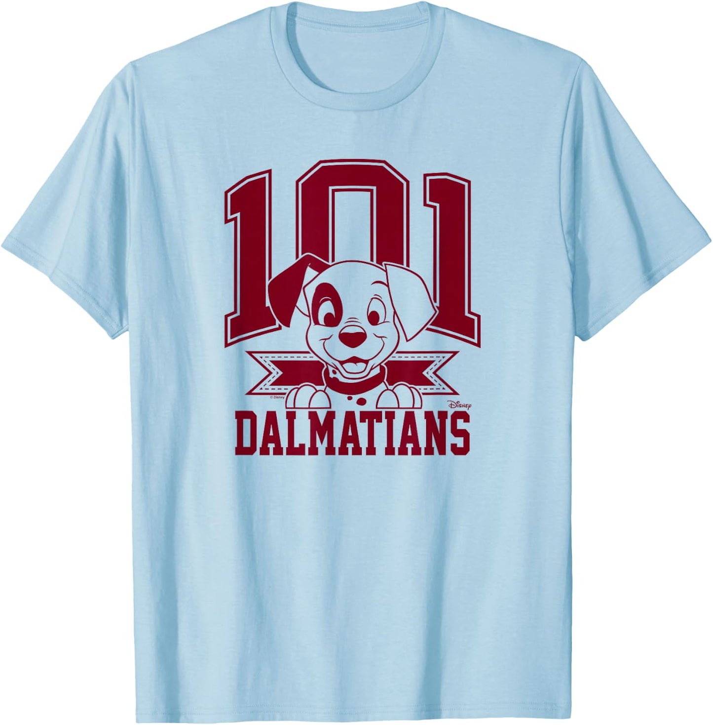 101 Dalmatians - Spot Puppy Character Collegiate T-Shirt - T-Shirt | Light Blue