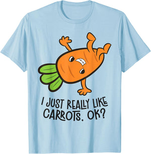 I Just Really Like Carrots, Ok? Funny Carrot T-Shirt - T-Shirt | Light Blue
