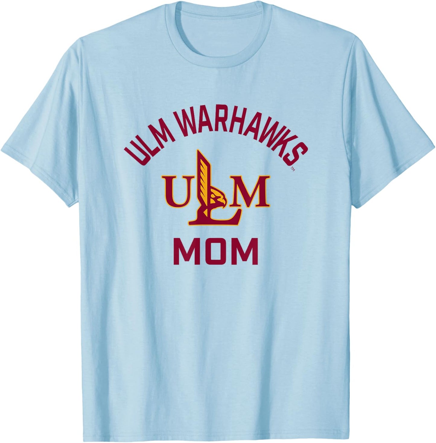 Louisiana Monroe ULM Warhawks Arched Mom T-Shirt - T-Shirt | Light Blue