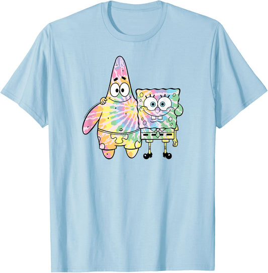 Spongebob Squarepants - Patrick Star Tie Dye Characters T-Shirt - T-Shirt | Light Blue