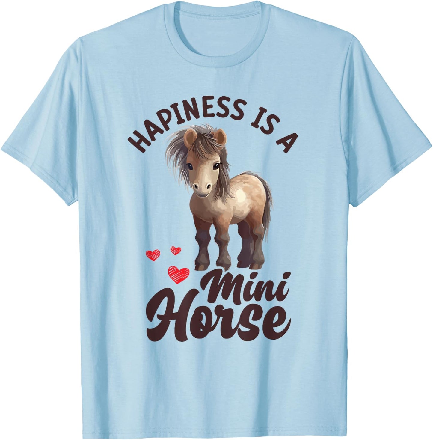 Miniature Horse Mini Horse Pet Tiny Horse Lover Pony T-Shirt - T-Shirt | Light Blue