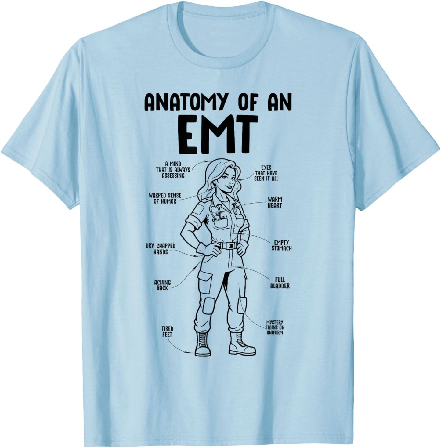 EMT Anatomy Funny EMT Girls T-Shirt - T-Shirt | Light Blue